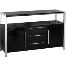 Charisma Sideboard in Black Gloss and Chrome
