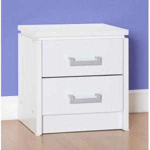 Charles 2 Drawer Bedside Chest in White