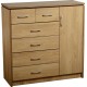 Charles 1 Door 6 Drawer Chest in Oak