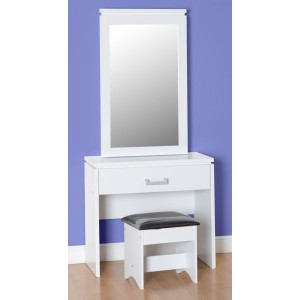 Charles 1 Drawer Dressing Table Set in White