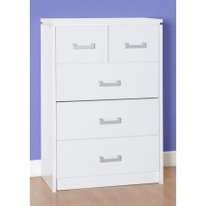 Charles 3 + 2 Chest of Drawers in White