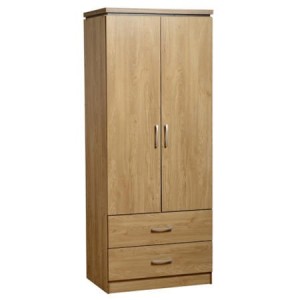 Charles 2 Door 2 Drawer Wardrobe in Oak