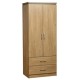 Charles 2 Door 2 Drawer Wardrobe in Oak