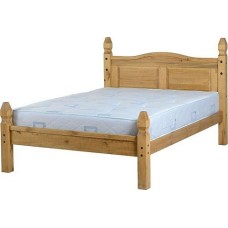 Corona Mexican 4ft6in Double Bed in Solid Pine - Low Foot End