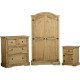 Corona Trio Bedroom Set in Distressed Pine